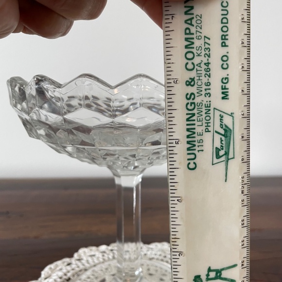 VINTAGE "Birthday" Dessert Dish, Glass Pedestal Candy Dish 5.5" H x 5" W - Picture 5 of 9